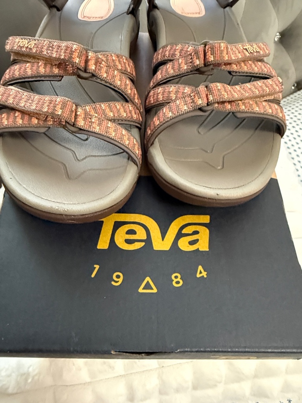 Teva Multi-Strap Sandals in Coral and Brown. BRAND NEW!!!